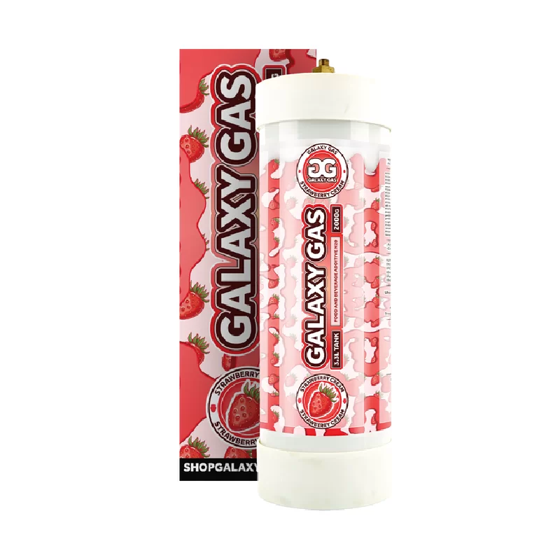 GALAXY GAS 3.3L TANK NITROUS OXIDE N2O 2000G STRAWBERRY CREAM  -BOX OF 2