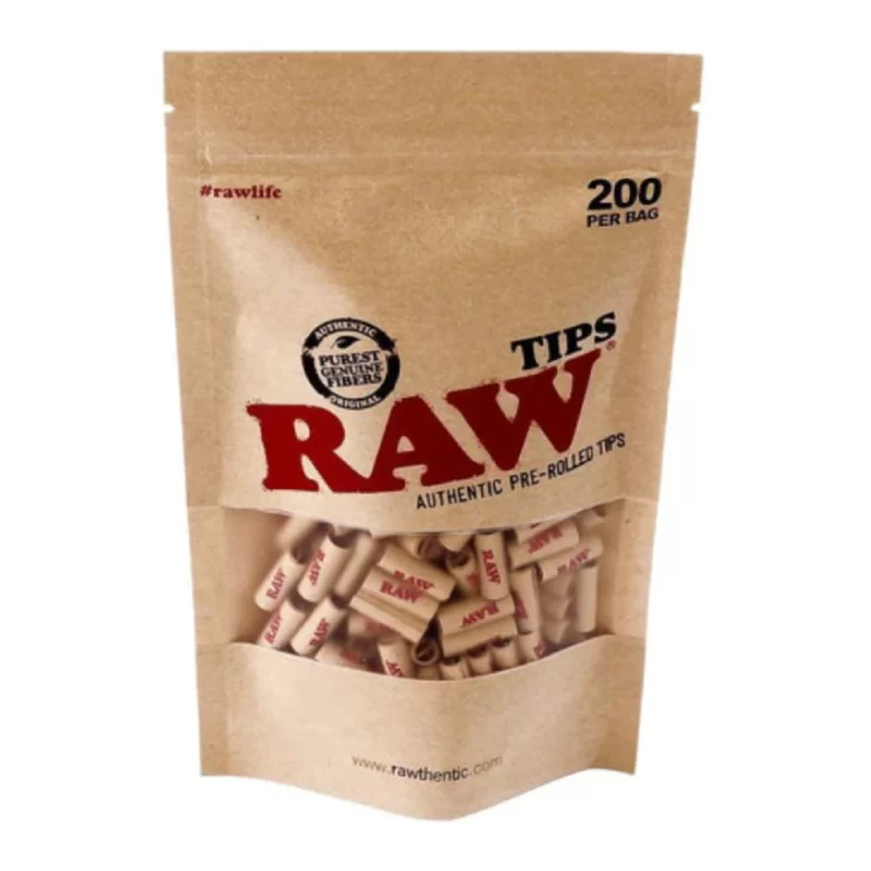 RAW PRE ROLLED TIPS 200 PER BAG