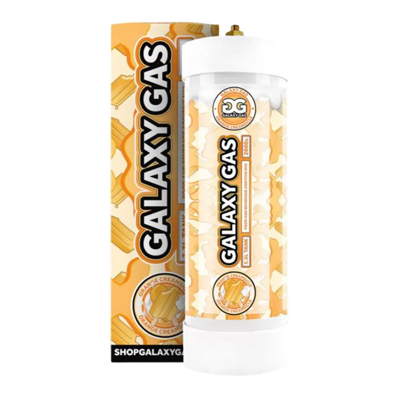 GALAXY GAS 3.3L TANK NITROUS OXIDE N2O 2000G ORANGE CREAMSICLE -BOX OF 2