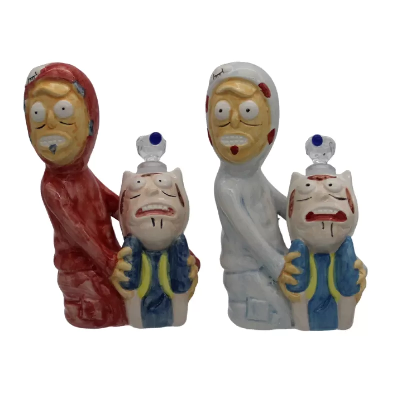 8" ceramic waterpipe with zombie-style character design – Gotham Distro