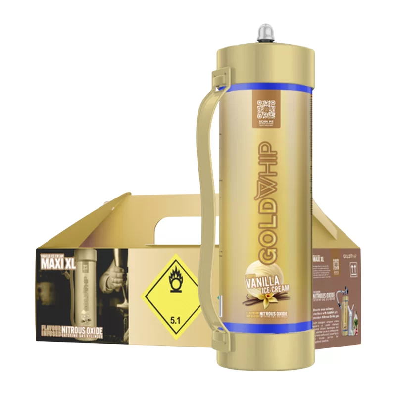 GOLDWHIP CREAM CHARGER MAXI XL 3000G TANK VANILLA ICE CREAM  - BOX OF 1 TANK
