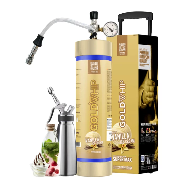 GOLDWHIP SUPER MAX CREAM CHARGER 4000G TANK VANILLA ICE CREAM - BOX OF 1 TANK