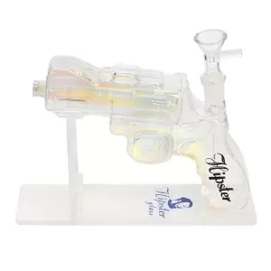 HIPSTER REVOLVER RAINBOW GLASS WATERPIPE (GS032RNB)
