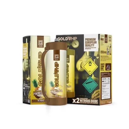 GOLDWHIP TANK MAXI NITROUS OXIDE N2O 3.3L (2000G) PINACOLADA  -BOX OF 2