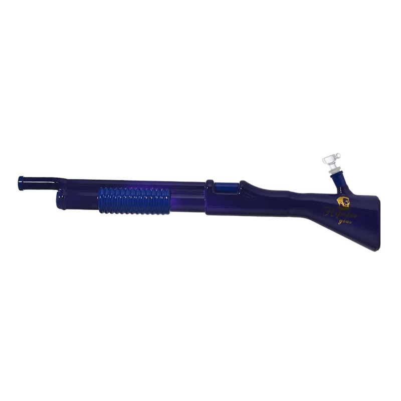 HIPSTER SHOTGUN STYLE PURPLE GLASS WATERPIPE (GS025PRP)
