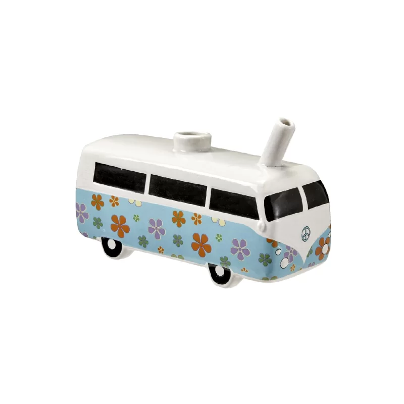 Ceramic vintage bus waterpipe with flower print design – Gotham Distro