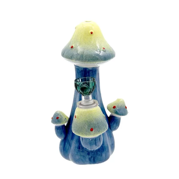 8” ceramic waterpipe with colorful totem pole design – Gotham Distro