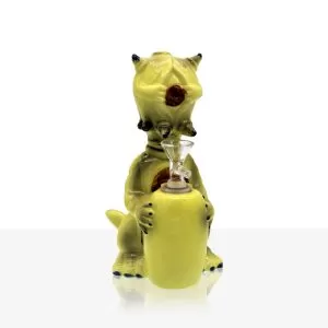 8" ceramic waterpipe with green alien character – Gotham Distro