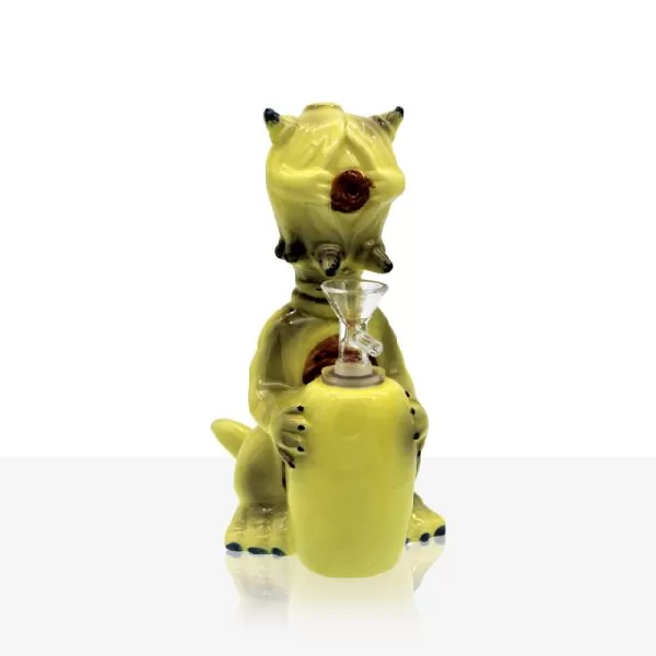 8" ceramic waterpipe with green alien character – Gotham Distro