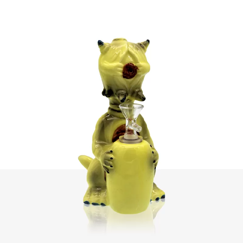 8" ceramic waterpipe with green alien character – Gotham Distro