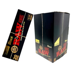 Cones Black 1.25 Classic 20 Count Pack by RAW – distributed by Gotham Distro