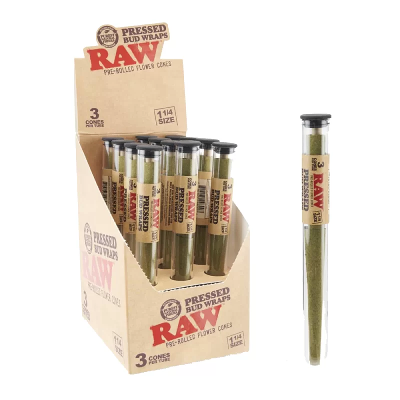 Cone Pressed Bud Wraps 1.25 by RAW – distributed by Gotham Distro