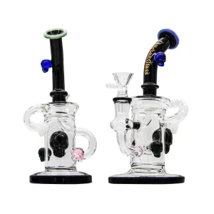 8.5” SKULL RECYCLER URBAN GLASS WATERPIPE