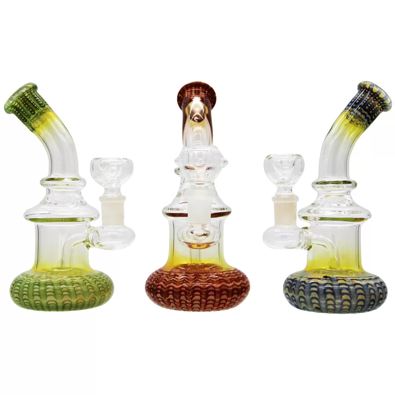 7" raked work mini waterpipes with spiral designs – Gotham Distro