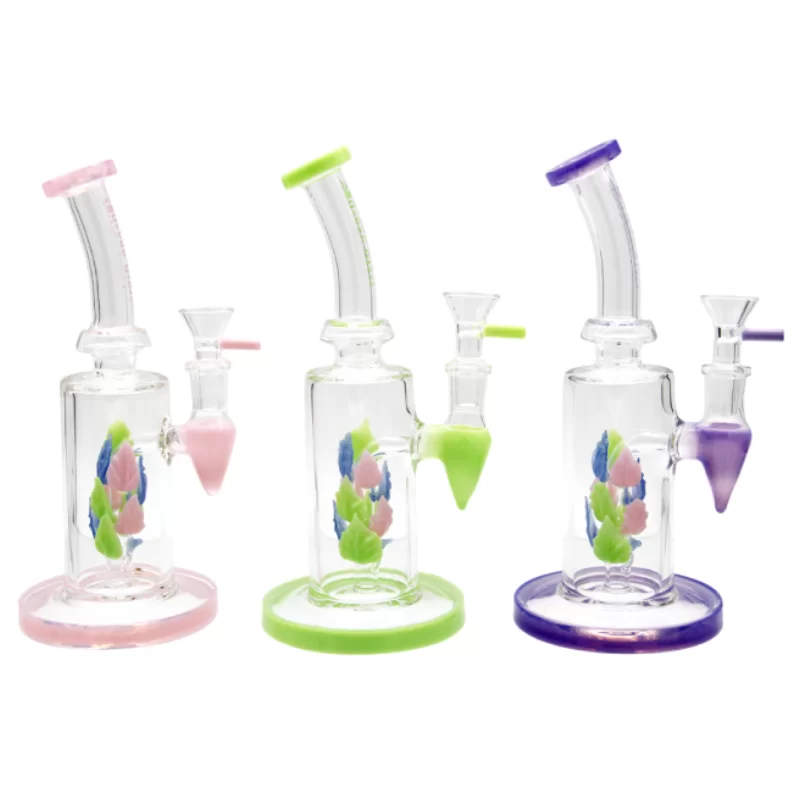8.5" urban glass flower-themed waterpipes with floral accents – Gotham Distro