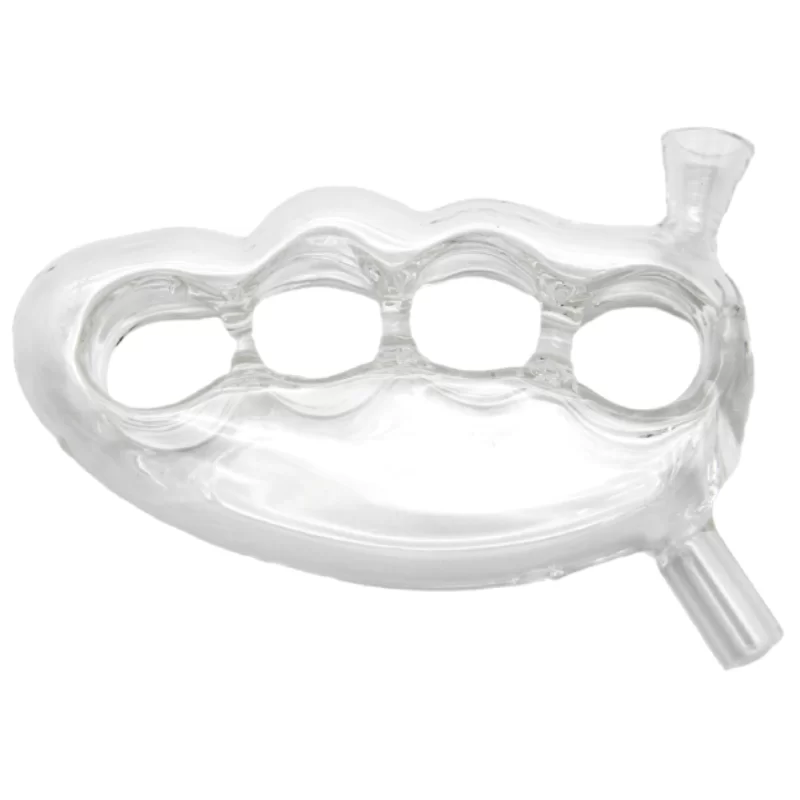 Clear Brass Knuckles Water Pipe – gotham distro