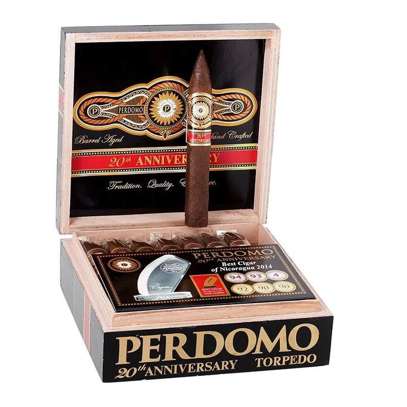 PERDOMO 20TH ANNIVERSARY SG TORPEDO T6554 BOX OF 24