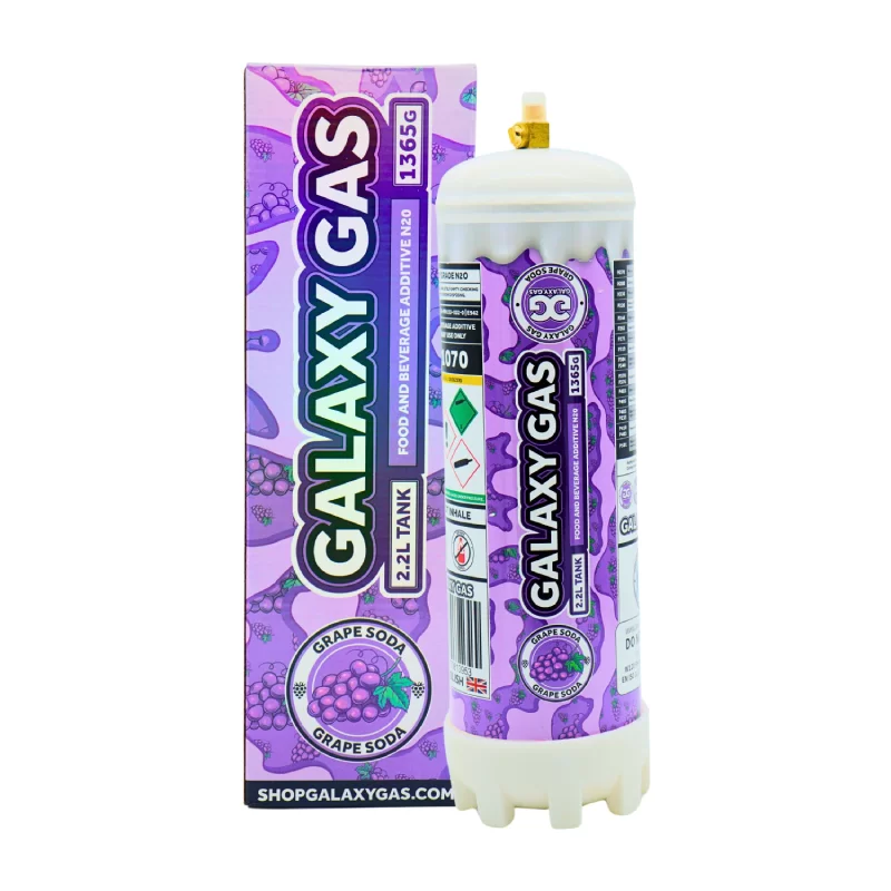 GALAXY GAS 2.2L TANK NITROUS OXIDE N2O 1365G GRAPE SODA  -BOX OF 2