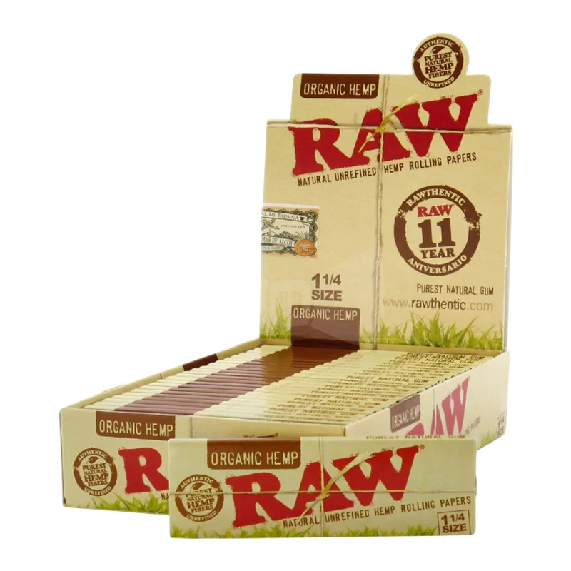 RAW 1.25 ORGANIC HEMP ROLLING PAPERS 24 PER BOX