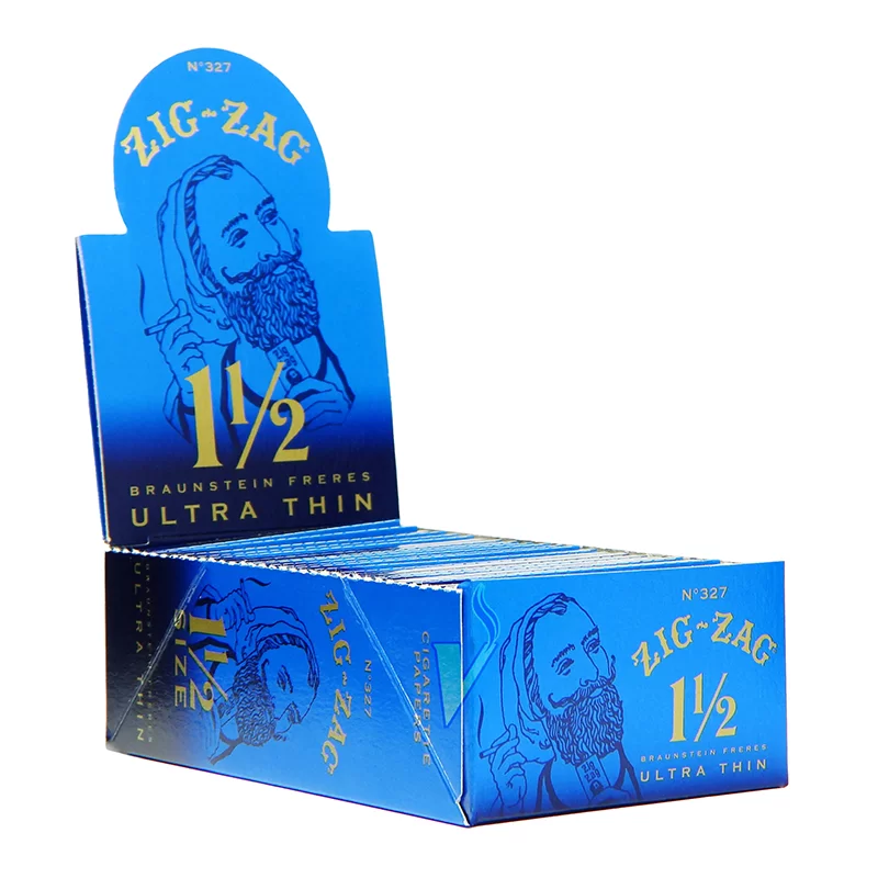 ZIG ZAG ULTRA THIN 1.50 BLUE CIGARETTE PAPER 24 PER BOX