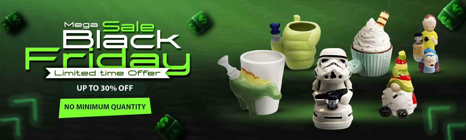 Black Friday sale Halloween and Black Friday themed banner – distributed by Gotham Distro