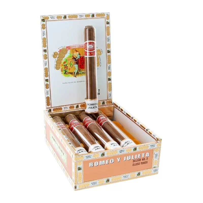 ROMEO Y JULIETA 1875 DELUXE #2 GLASS TUBE (50 X 6) BOX OF 10