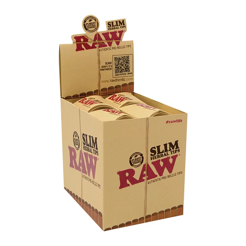 RAW PRE-ROLLED WIDE TIPS 20 PER BOX