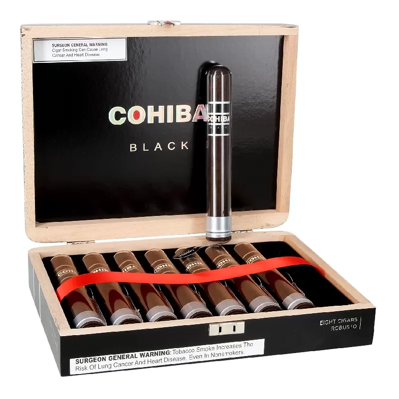 COHIBA BLACK ROBUSTO CRYSTAL BOX OF 8 - 689674030188