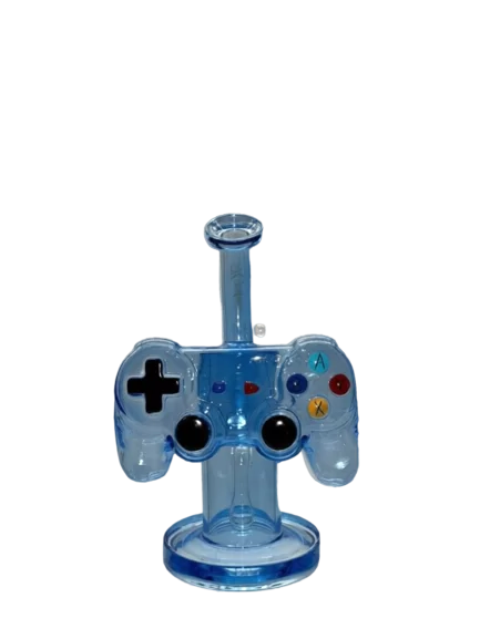 HIPSTER GAME CONTROLLER STYLE PRISM GLASS WATERPIPE BLUE (GS042)