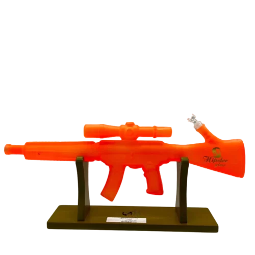 HIPSTER SHOTGUN STYLE ORANGE GLASS WATERPIPE (GS0220)