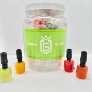 US COLORED BOWL WITH THREE COLORED MARBLES ON THE BOWL - 25CT JAR