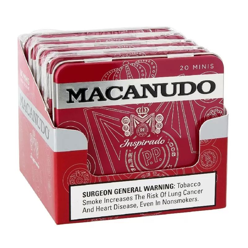 MACANUDO INSPIRADO RED MINIS TINS UNIT OF 100 (5 TINS OF 20)