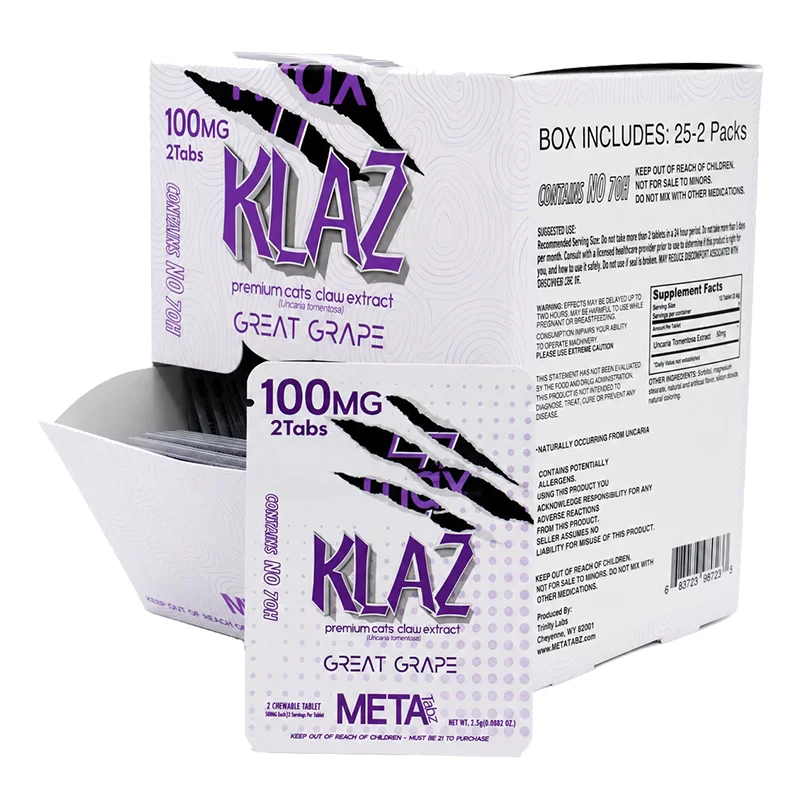 META TABZ KLAZ 2CT PACK (50MG EACH TABLET ) TOTAL 100MG - BOX OF 25