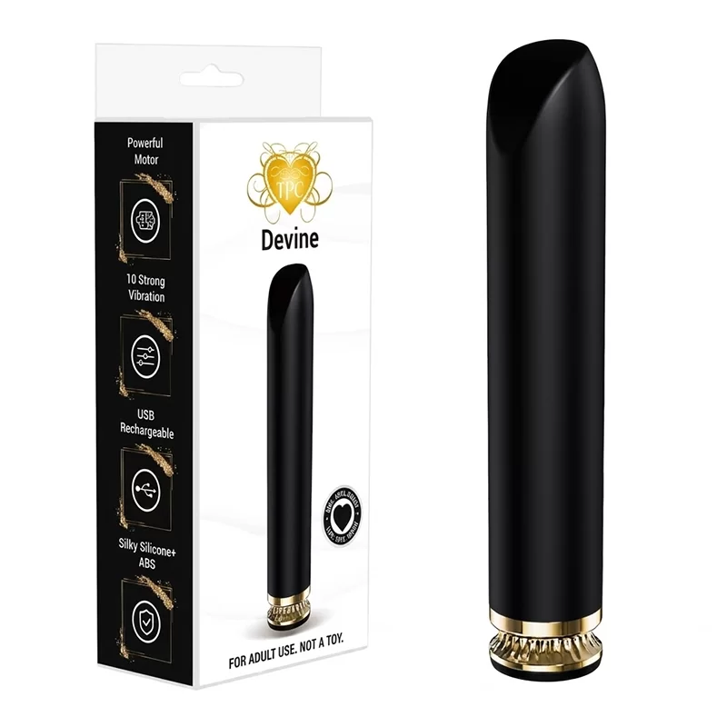 DEVINE CHROME ACCENT MINI WAND BLACK