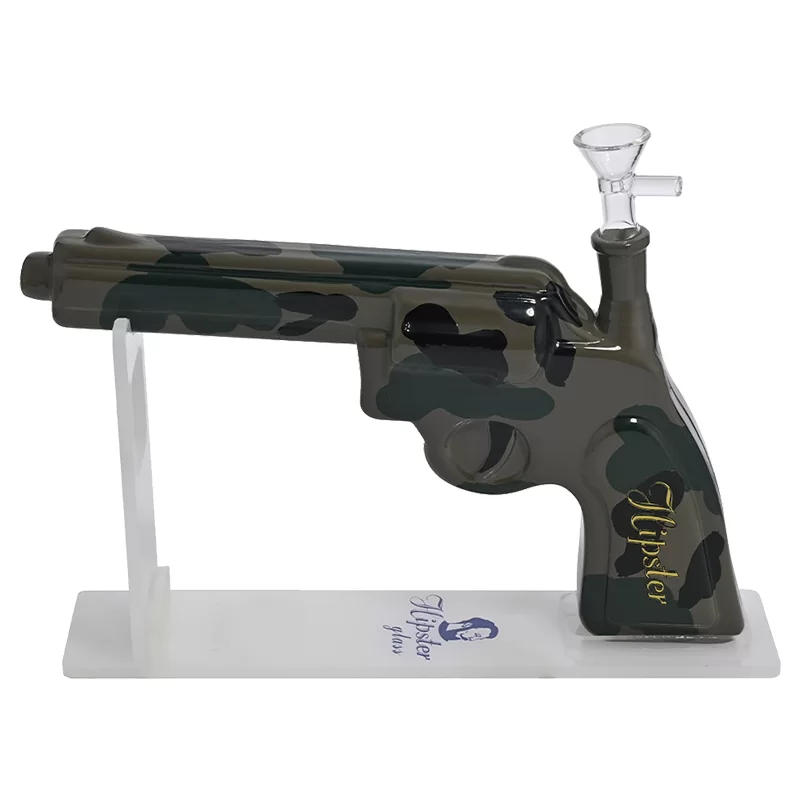 HIPSTER PISTOL CAMO GLASS WATERPIPE (GS030CAM)