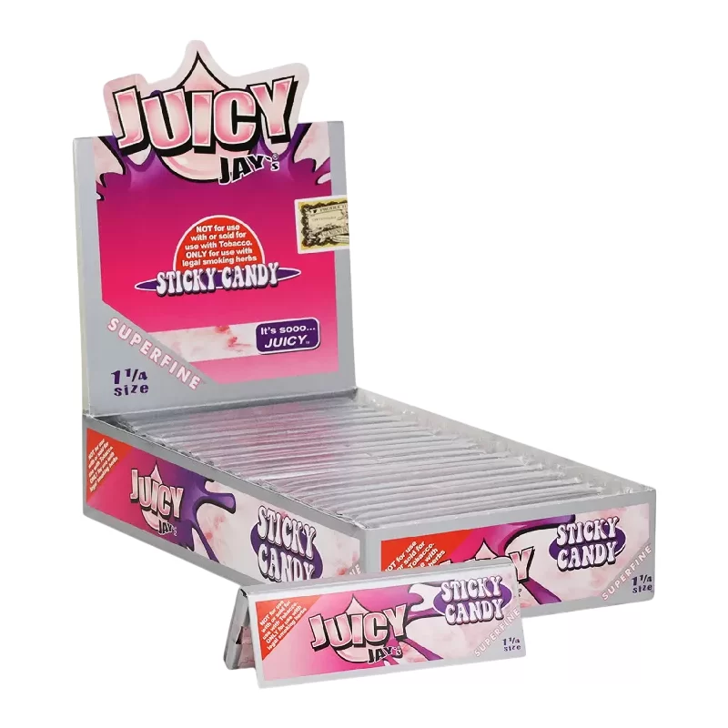 JUICY JAY 1.25 STICK CANDY FLAVORED ROLLING PAPER 24 PER BOX - 716165201458