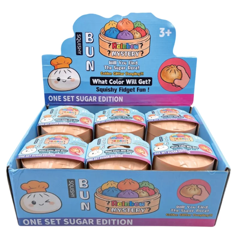 RAINBOW MYSTERY SQUISHY BUN TOY 12CT