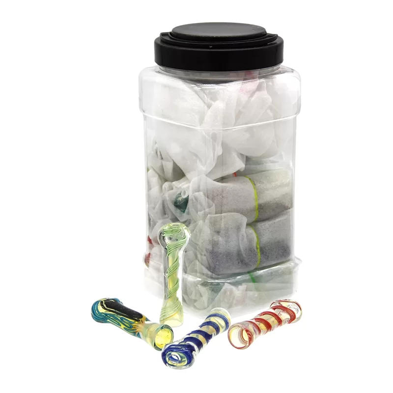 3'' MULTI COLOR ONE HITTER 30CT JAR