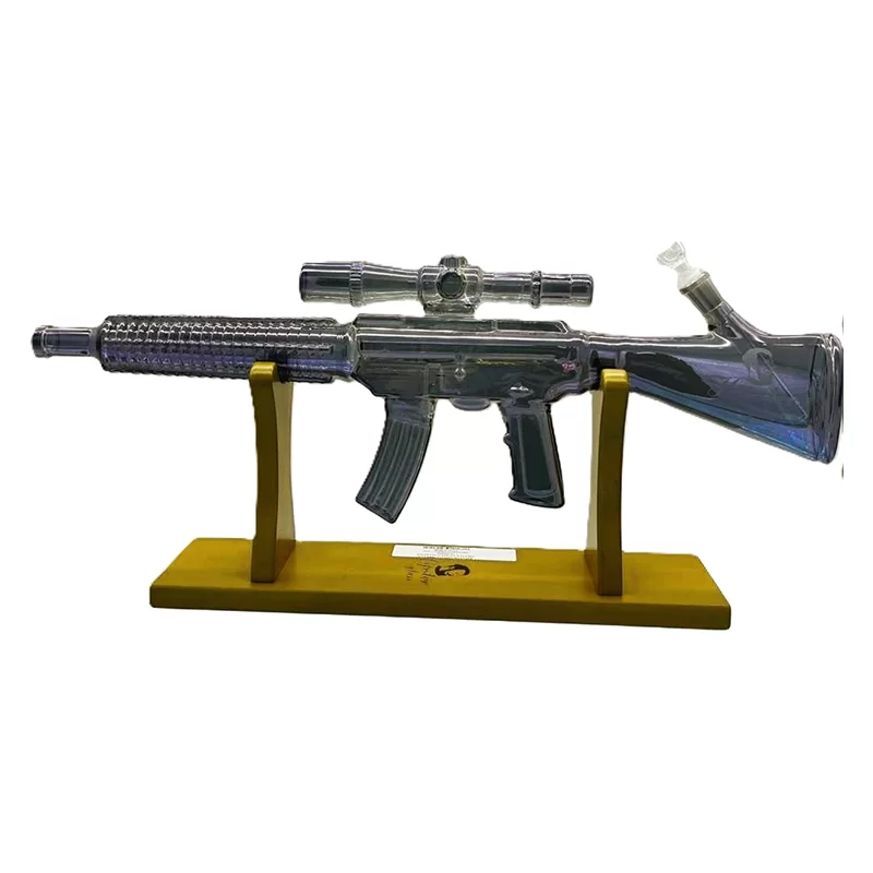 HIPSTER RIFLE STYLE PURPLE GLASS WATERPIPE (GS023PU)