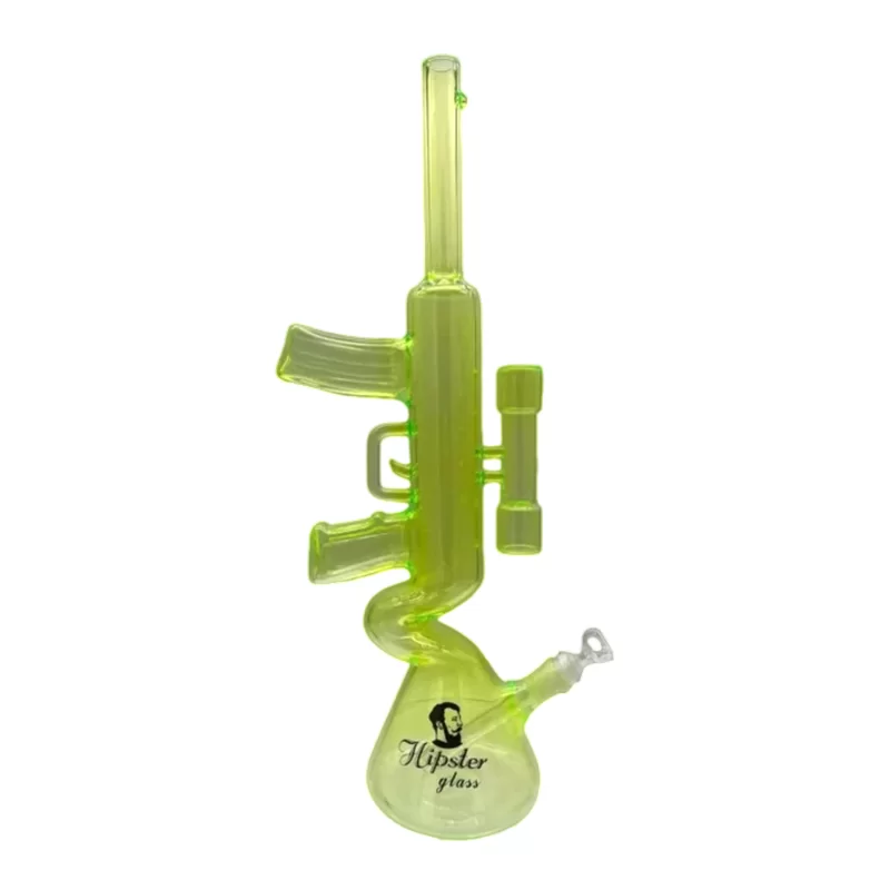 HIPSTER RIFLE STYLE PRISM RANGER  LIME GREEN GLASS WATERPIPE (GS044LG)