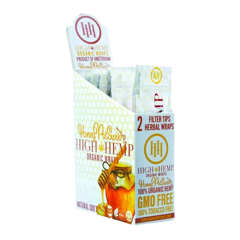 HIGH HEMP ORGANIC WRAPS HONEY POT SWIRL 25 PER BOX - 719499005112