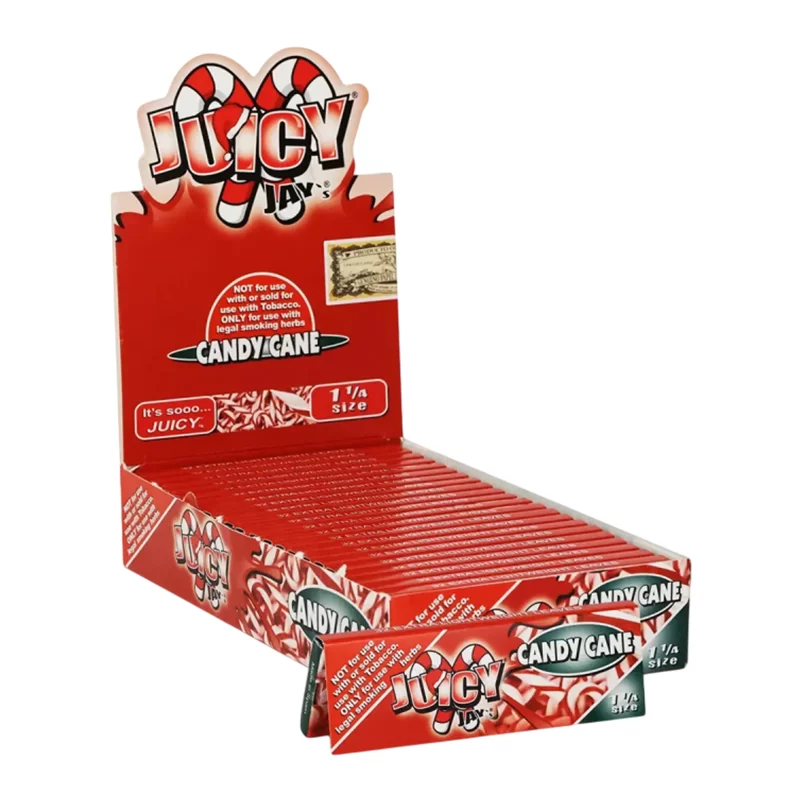 JUICY JAY 1.25 CANDY CANE FLAVORED ROLLING PAPER 24 PER BOX - 716165179788