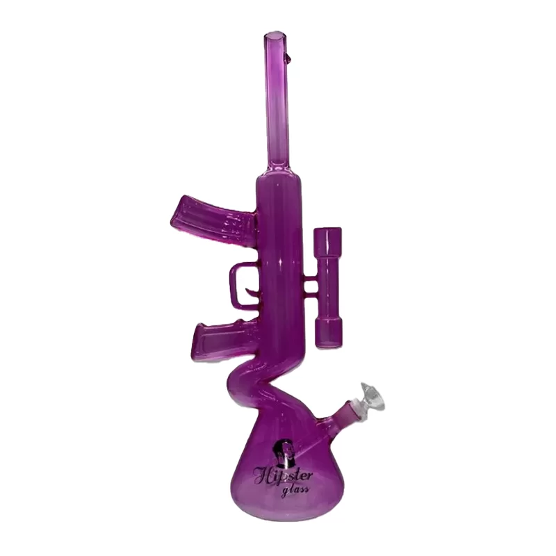 HIPSTER RIFLE STYLE PRISM RANGER  PINK GLASS WATERPIPE (GS044P)