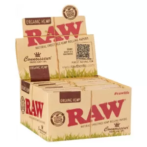 RAW KINGSIZE SLIM+TIPS ORGANIC HEMP CONNOISSEUR 24 PER BOX