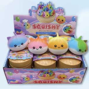 RAINBOW UNICORN BUN SQUISHY (TY 059) - 12PCS DISPLAY