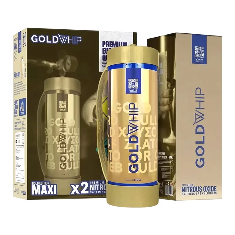 GOLDWHIP CREAM CHARGER MAXI XL 3000G TANK ORIGINAL - BOX OF 1 TANK