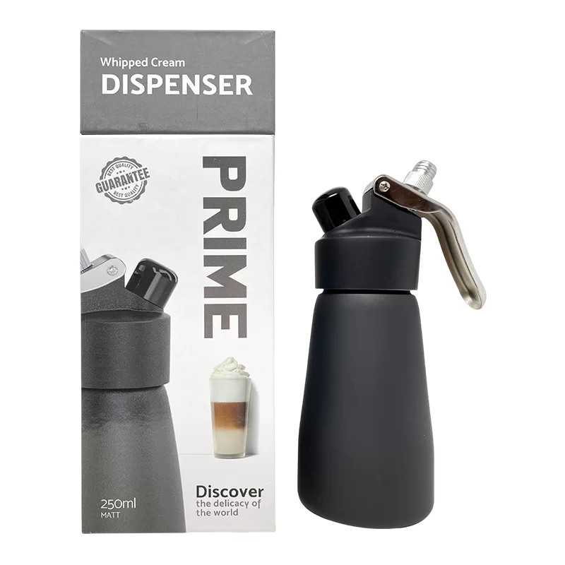 PRIME PREMIUM WHIP CREAM DISPENSER 250ML BLACK MATT