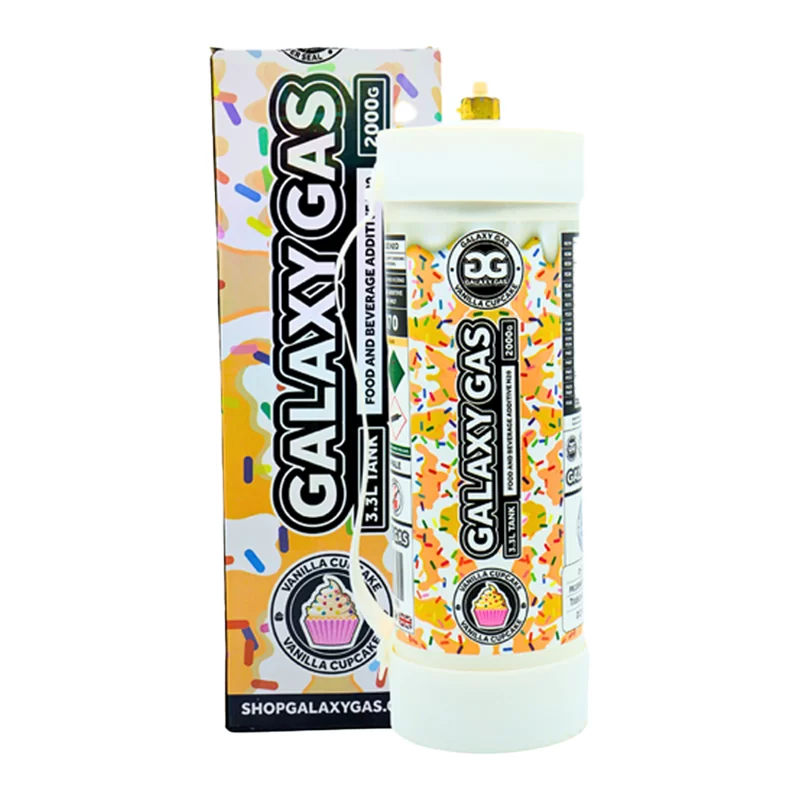 GALAXY GAS 3.3L TANK NITROUS OXIDE N2O 2000G VANILLA CUPCAKE - BOX OF 2