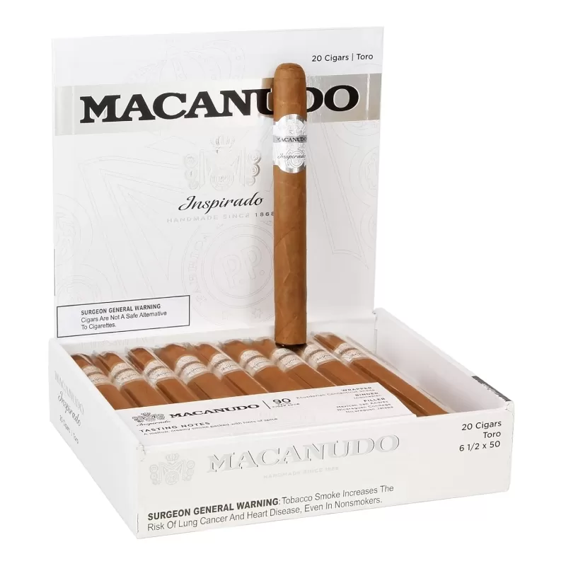 MACANUDO INSPIRADO WHITE TORO (6.5 X 50) BOX OF 20