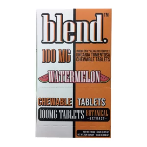 BLEND BOTANICAL EXTRACT CHEWABLE TABLETS (100MG PER TAB) 1CT TABLET PER PACK WATERMELON – BOX OF 20
